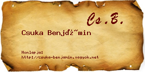Csuka Benjámin névjegykártya