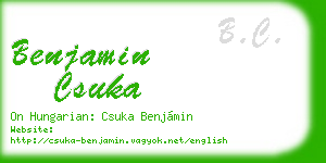benjamin csuka business card