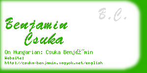 benjamin csuka business card